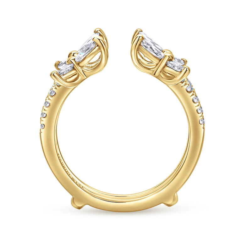 Enhancer Wedding Ring in 14k Yellow Gold with Marquise Natural Diamond at Gabriel & Co. - Shot 2