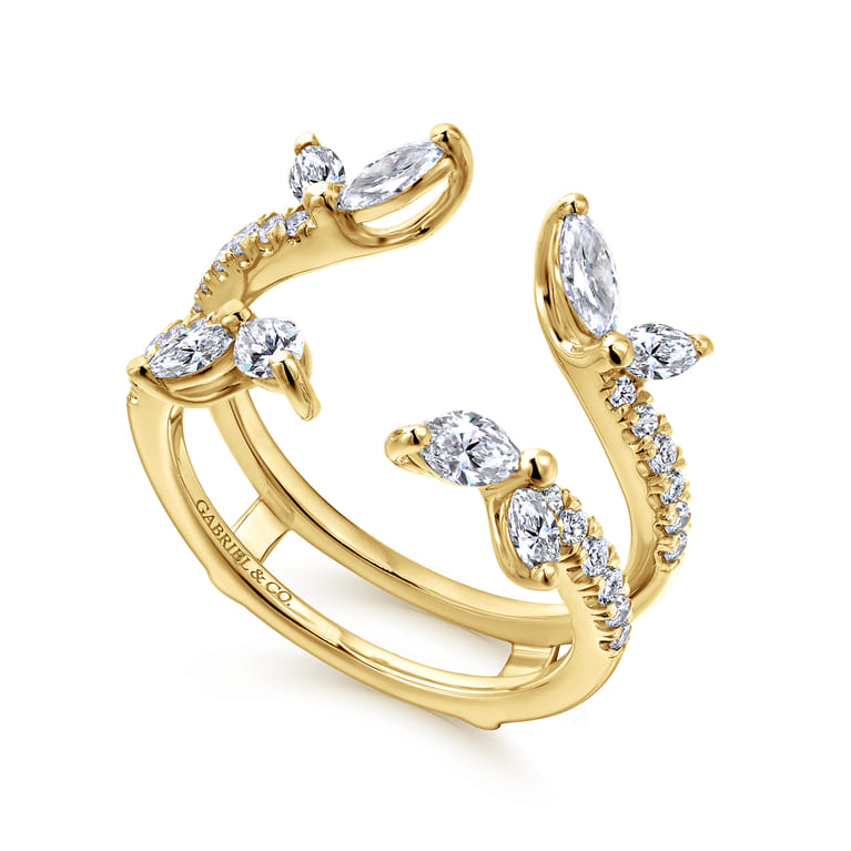 Enhancer Wedding Ring in 14k Yellow Gold with Marquise Natural Diamond at Gabriel & Co. - Shot 3