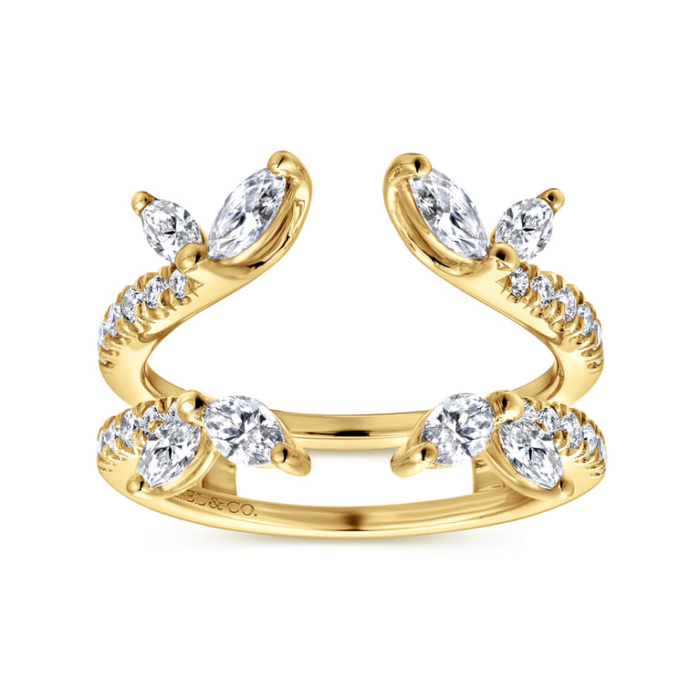 Enhancer Wedding Ring in 14k Yellow Gold with Marquise Natural Diamond at Gabriel & Co. - Shot 4