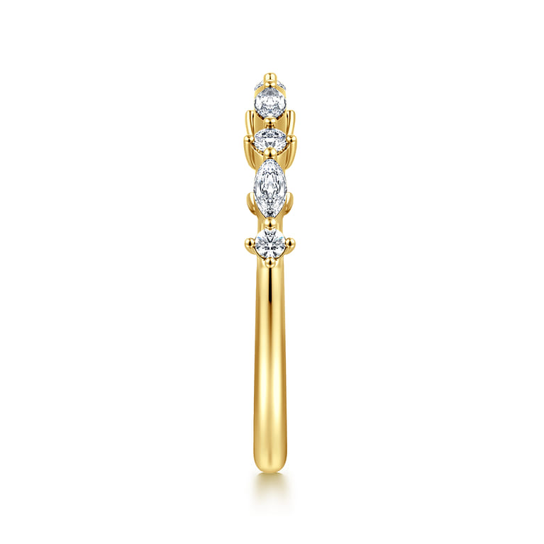 Open Ring Wedding Ring in 14k Yellow Gold with Marquise Natural Diamond at Gabriel & Co. - Shot 4
