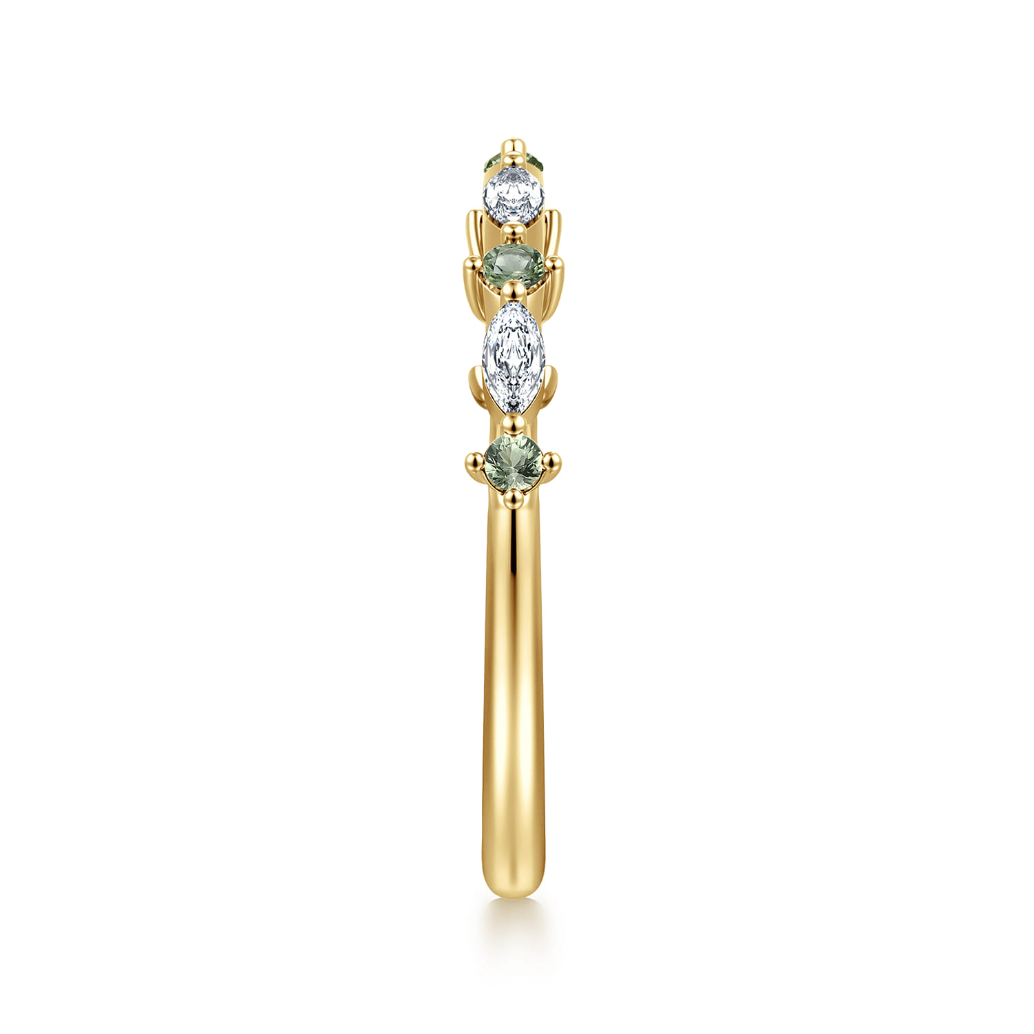 Open Ring Wedding Ring in 14k Yellow Gold with Marquise  at Gabriel & Co. - Shot 4