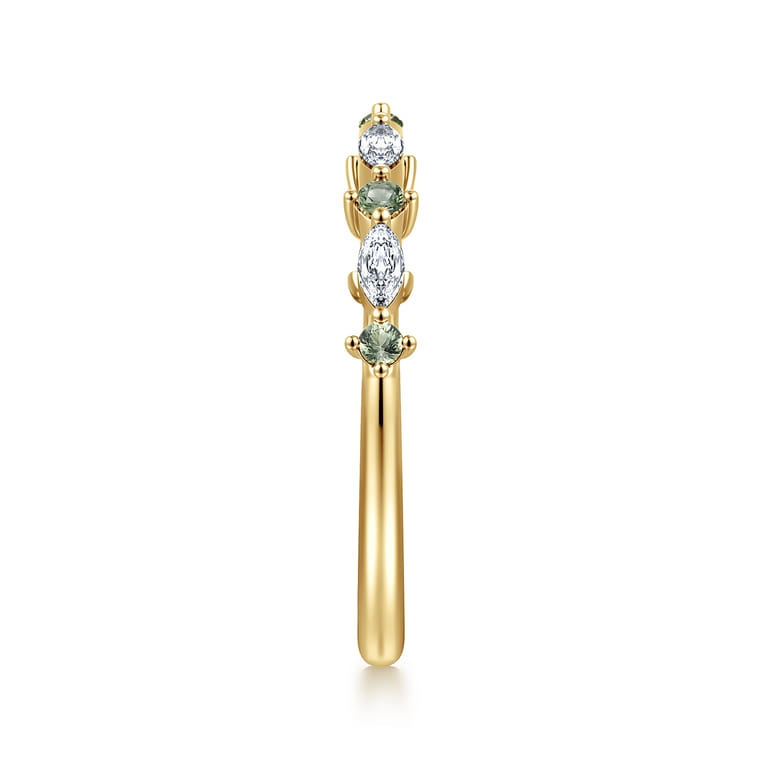 Open Ring Wedding Ring in 14k Yellow Gold with Marquise  at Gabriel & Co. - Shot 4
