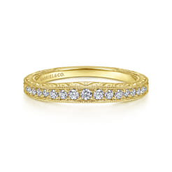 14K Yellow Gold Matching Diamond Wedding Band