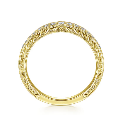 14K Yellow Gold Matching Diamond Wedding Band