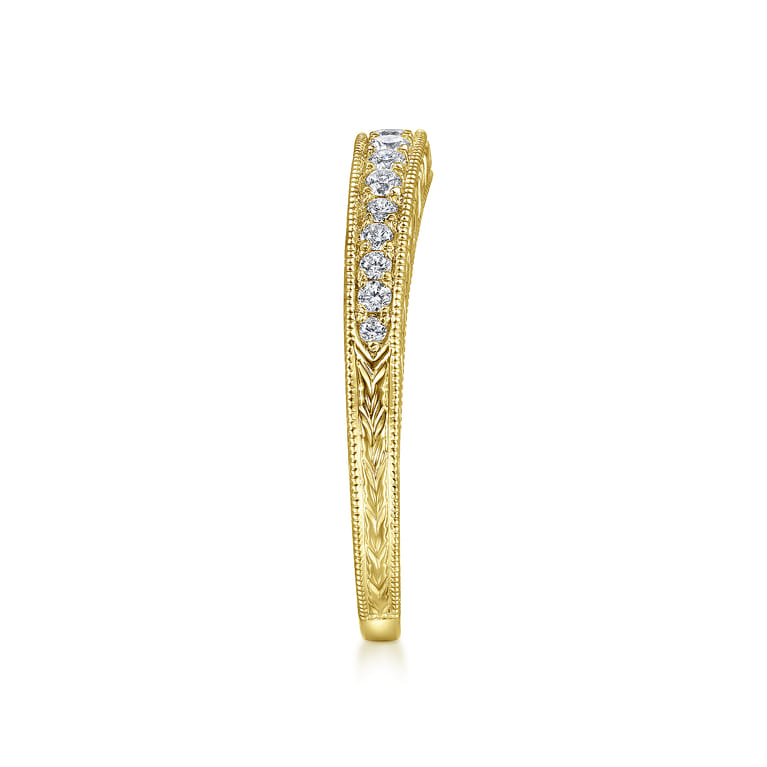 14K Yellow Gold Matching Diamond Wedding Band - 0.1 ct - Shot 5