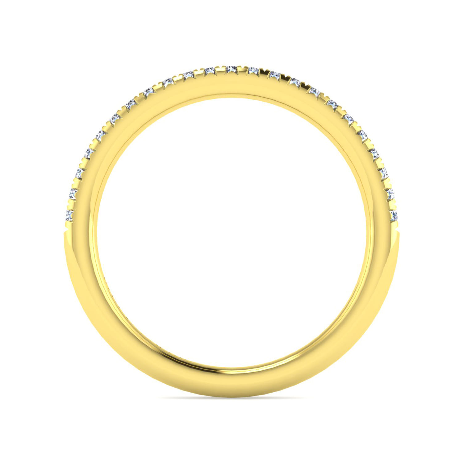 14K Yellow Gold Matching Diamond Wedding Band - 0.16 ct - Shot 2