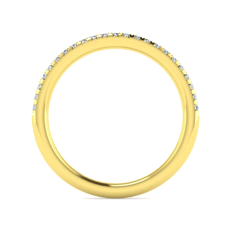 14K Yellow Gold Matching Diamond Wedding Band - 0.16 ct - Shot 2