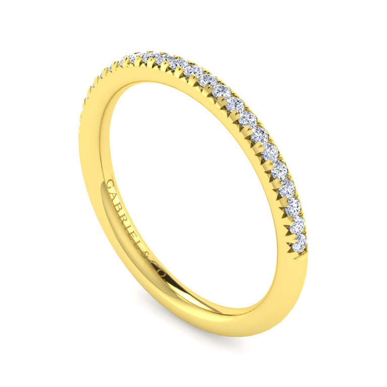 14K Yellow Gold Matching Diamond Wedding Band - 0.16 ct - Shot 3