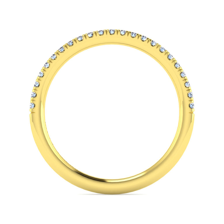 14K Yellow Gold Matching Diamond Wedding Band - 0.16 ct - Shot 2