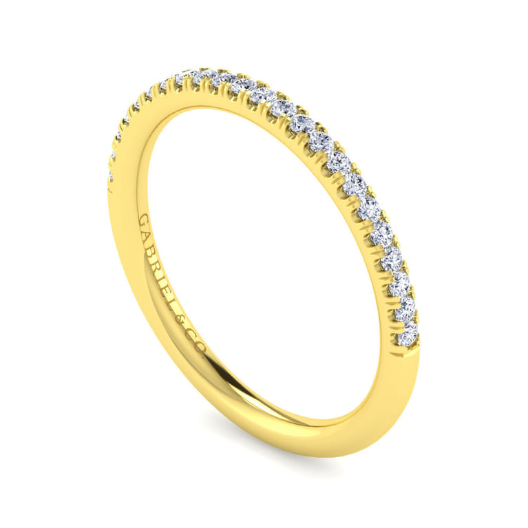 14K Yellow Gold Matching Diamond Wedding Band - 0.16 ct - Shot 3