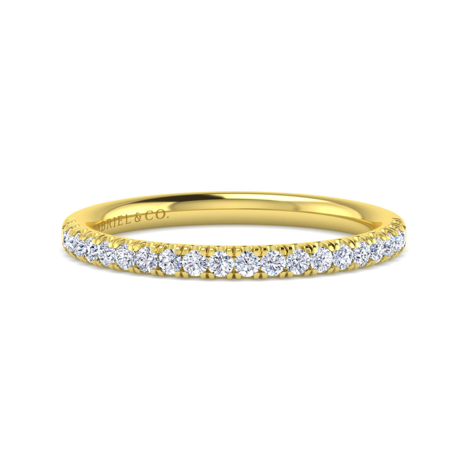 14K Yellow Gold Matching Diamond Wedding Band - 0.25 ct - Shot 1
