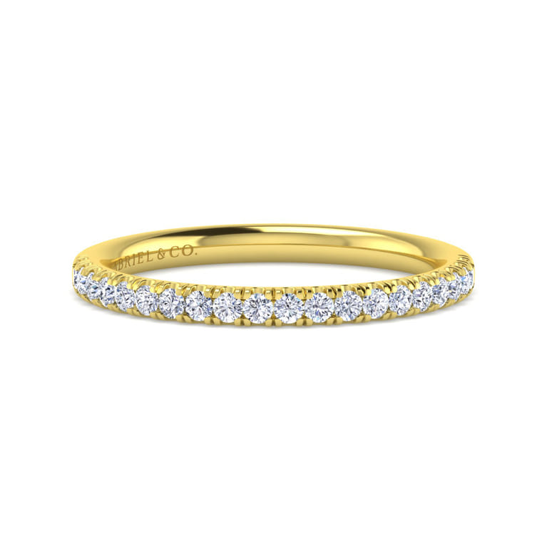 14K Yellow Gold Matching Diamond Wedding Band - 0.25 ct - Shot 1
