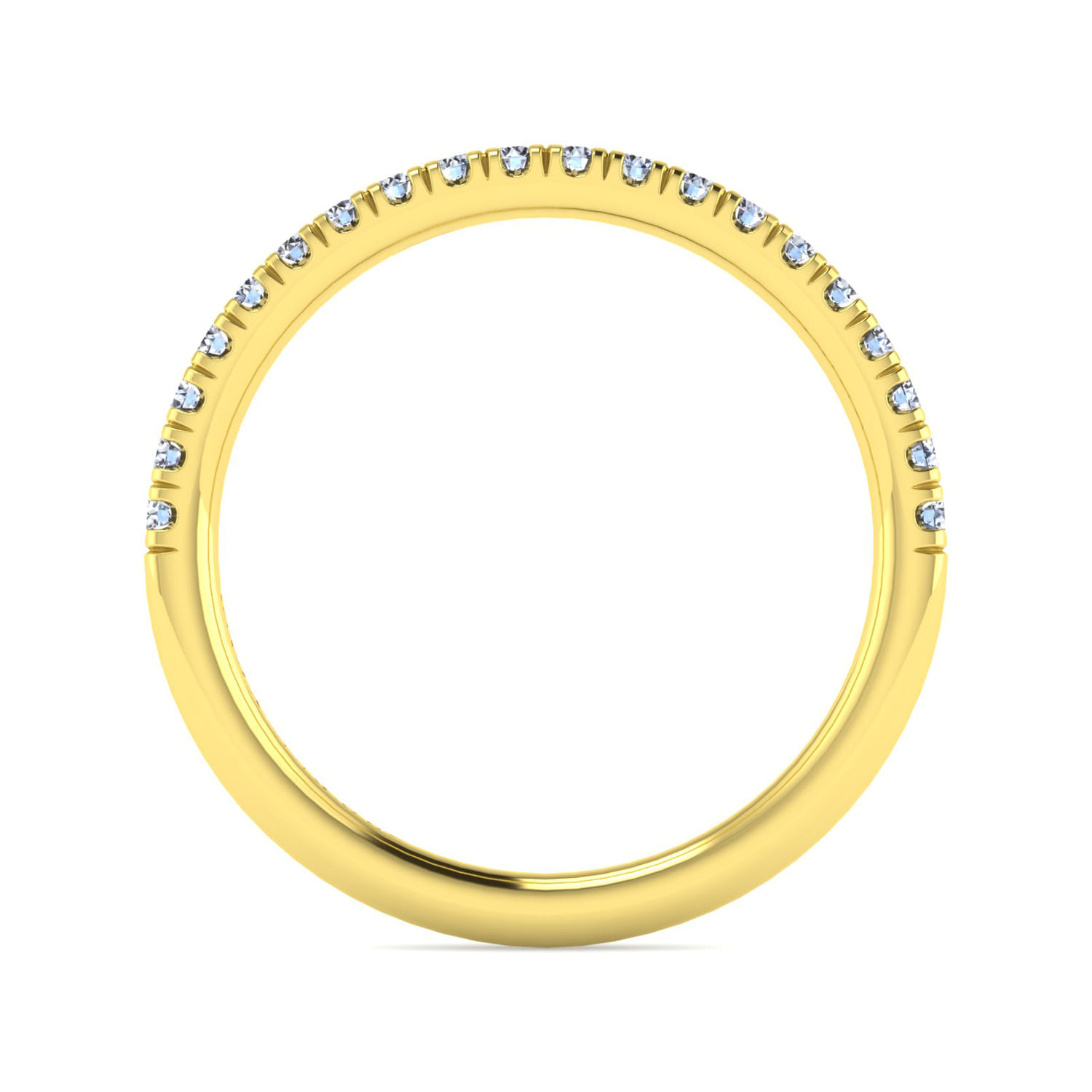 14K Yellow Gold Matching Diamond Wedding Band - 0.25 ct - Shot 2