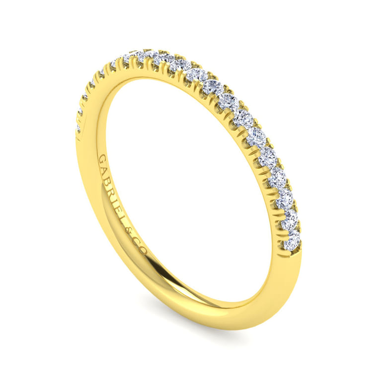 14K Yellow Gold Matching Diamond Wedding Band - 0.25 ct - Shot 3