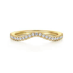 14K Yellow Gold Matching Diamond Wedding Band