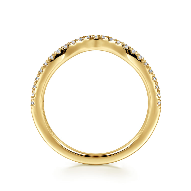 14K Yellow Gold Matching Diamond Wedding Band - 0.19 ct - Shot 2