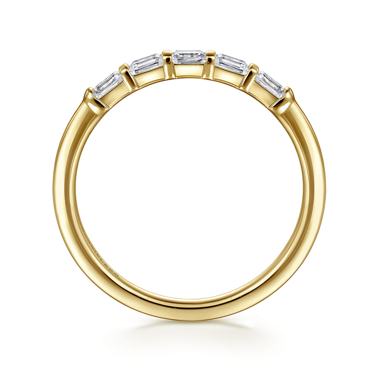 14K Yellow Gold Matching Diamond Wedding Band - 0.35 ct - Shot 2