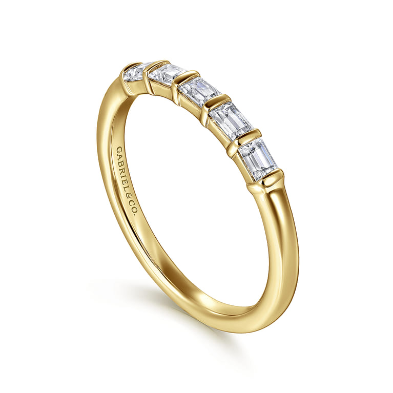 14K Yellow Gold Matching Diamond Wedding Band - 0.35 ct - Shot 3
