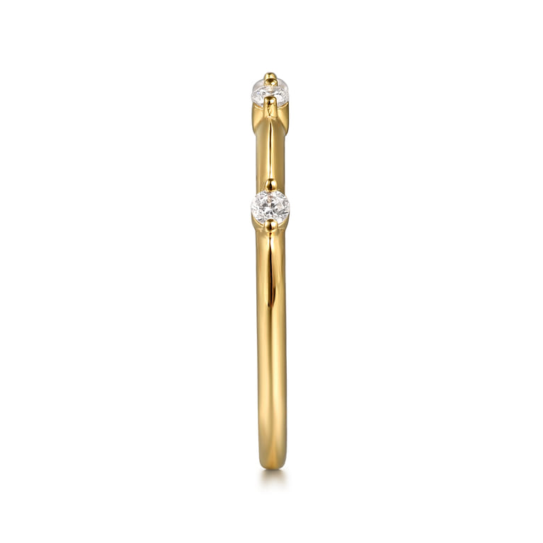 14K Yellow Gold Matching Diamond Wedding Band - 0.11 ct - Shot 4