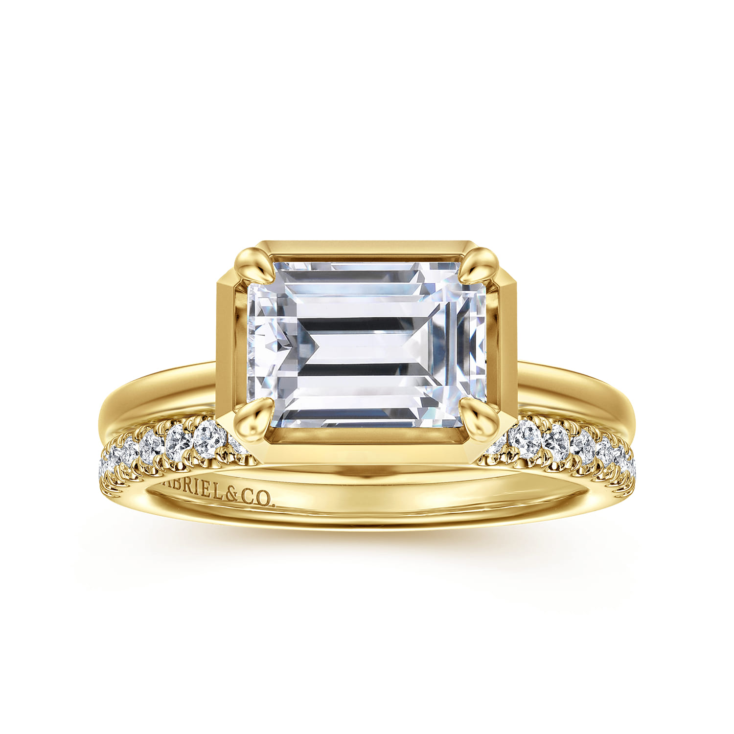 14K Yellow Gold Matching Diamond Wedding Band - 0.25 ct - Shot 1