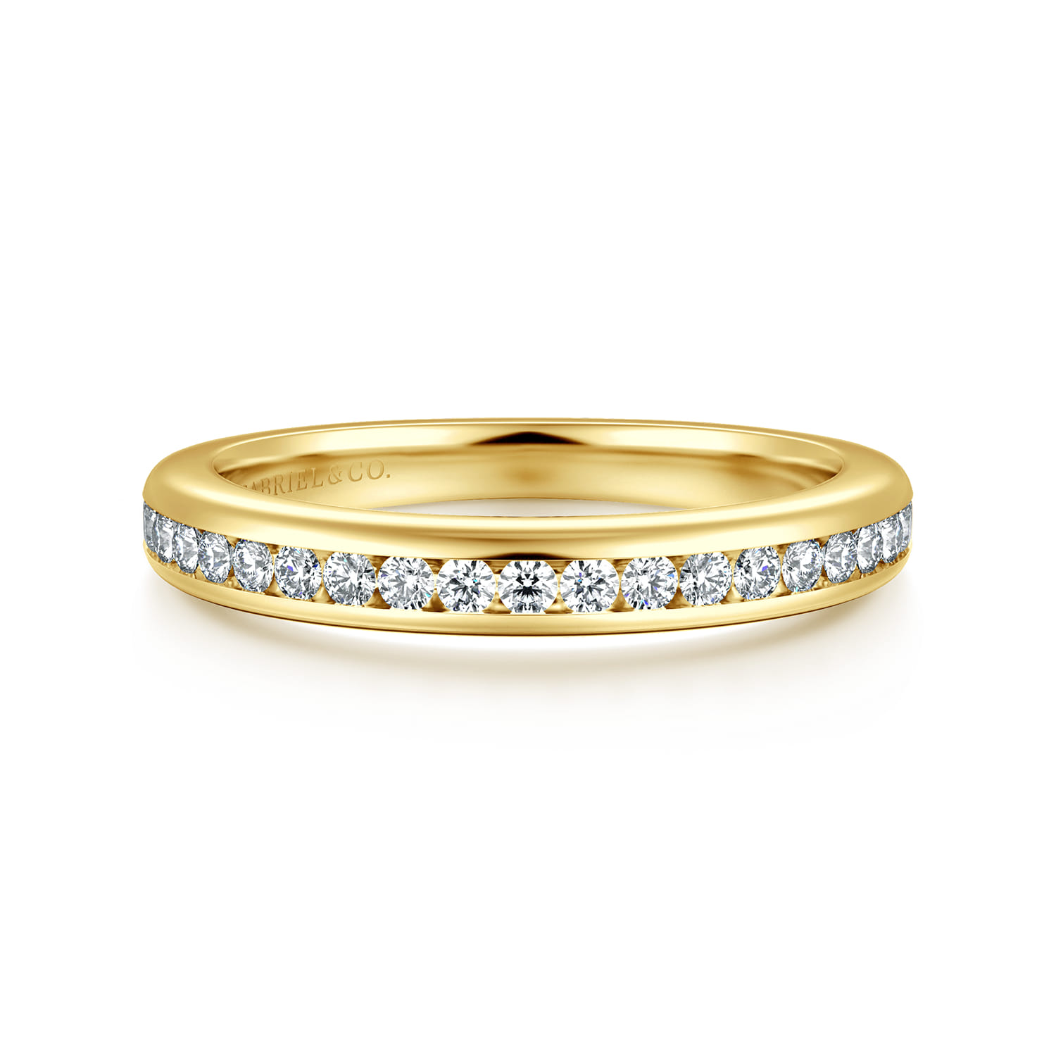 14K Yellow Gold Matching Diamond Wedding Band - 0.3 ct - Shot 1