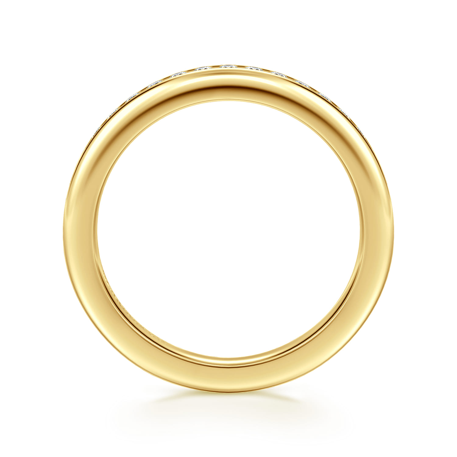14K Yellow Gold Matching Diamond Wedding Band - 0.3 ct - Shot 2