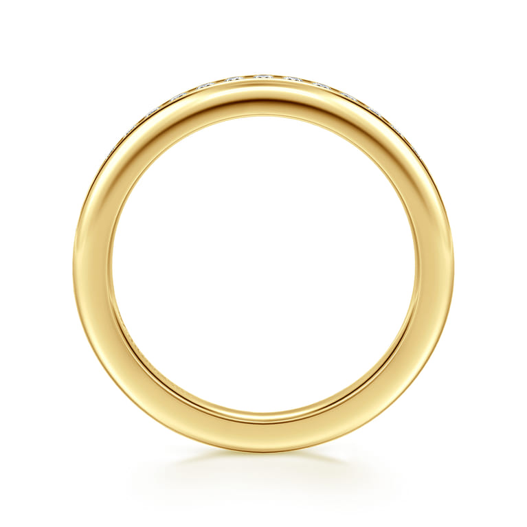 14K Yellow Gold Matching Diamond Wedding Band - 0.3 ct - Shot 2