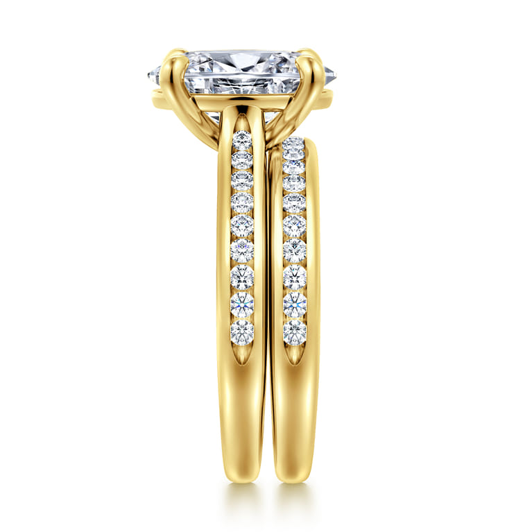 14K Yellow Gold Matching Diamond Wedding Band - 0.3 ct - Shot 5