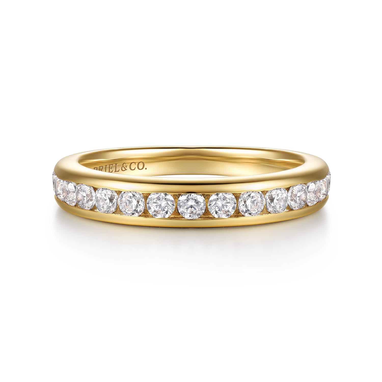 14K Yellow Gold Matching Diamond Wedding Band - 0.6 ct - Shot 1