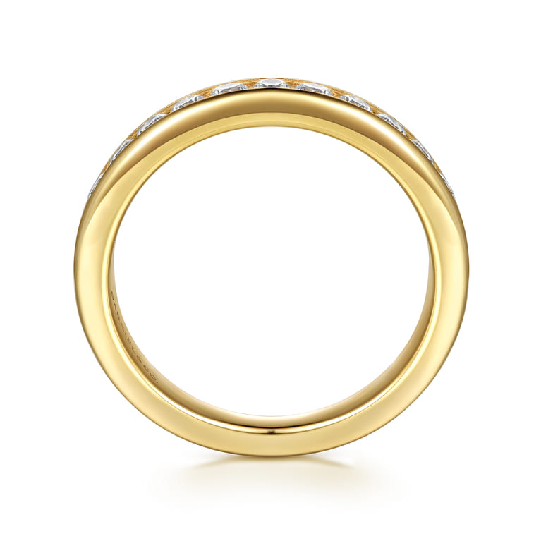 14K Yellow Gold Matching Diamond Wedding Band - 0.6 ct - Shot 2
