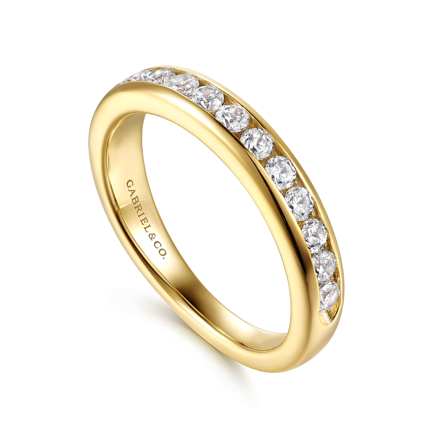 14K Yellow Gold Matching Diamond Wedding Band - 0.6 ct - Shot 3