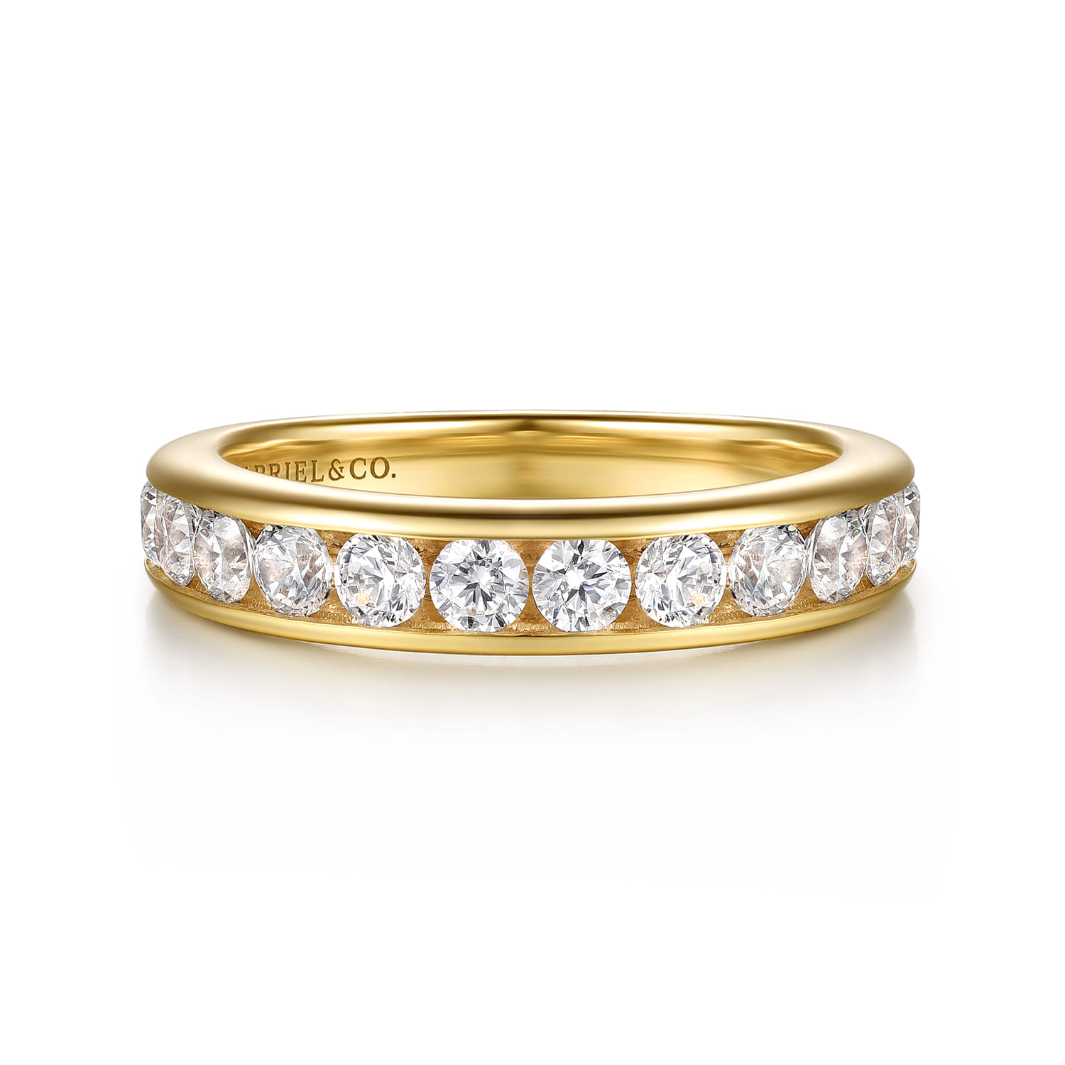 14K Yellow Gold Matching Diamond Wedding Band - 0.85 ct - Shot 1