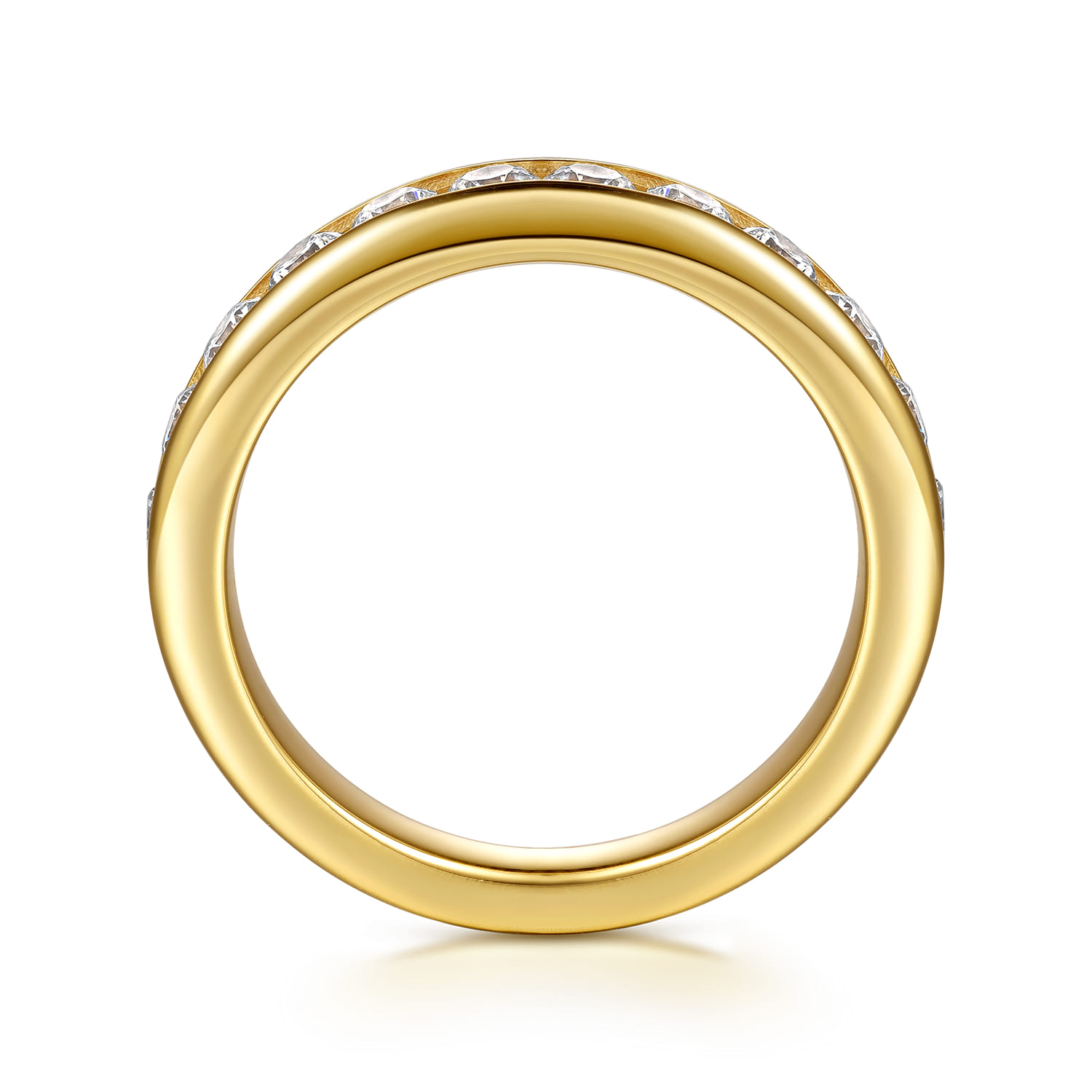 14K Yellow Gold Matching Diamond Wedding Band - 0.85 ct - Shot 2