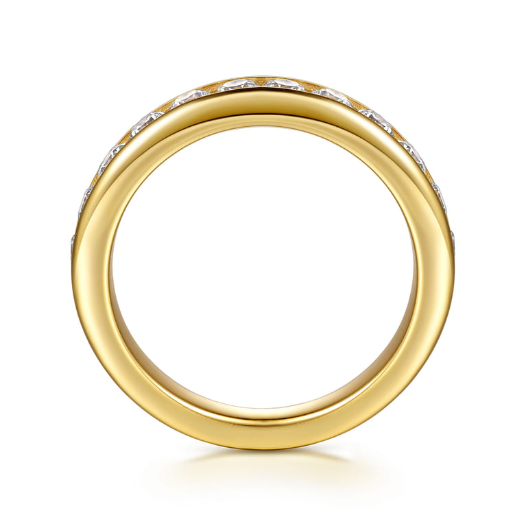 14K Yellow Gold Matching Diamond Wedding Band - 0.85 ct - Shot 2