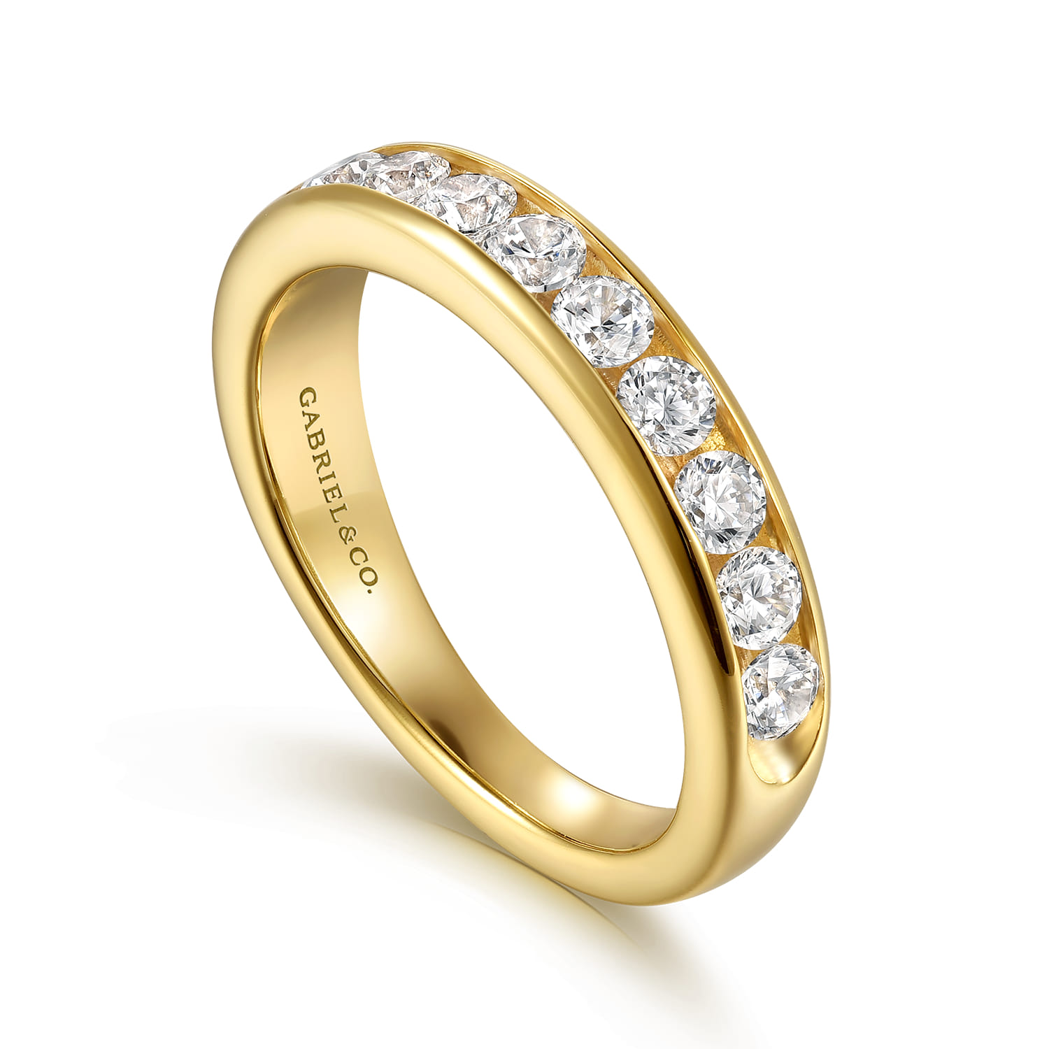 14K Yellow Gold Matching Diamond Wedding Band - 0.85 ct - Shot 3