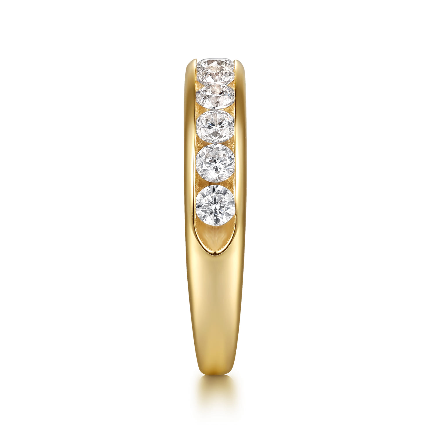 14K Yellow Gold Matching Diamond Wedding Band - 0.85 ct - Shot 4