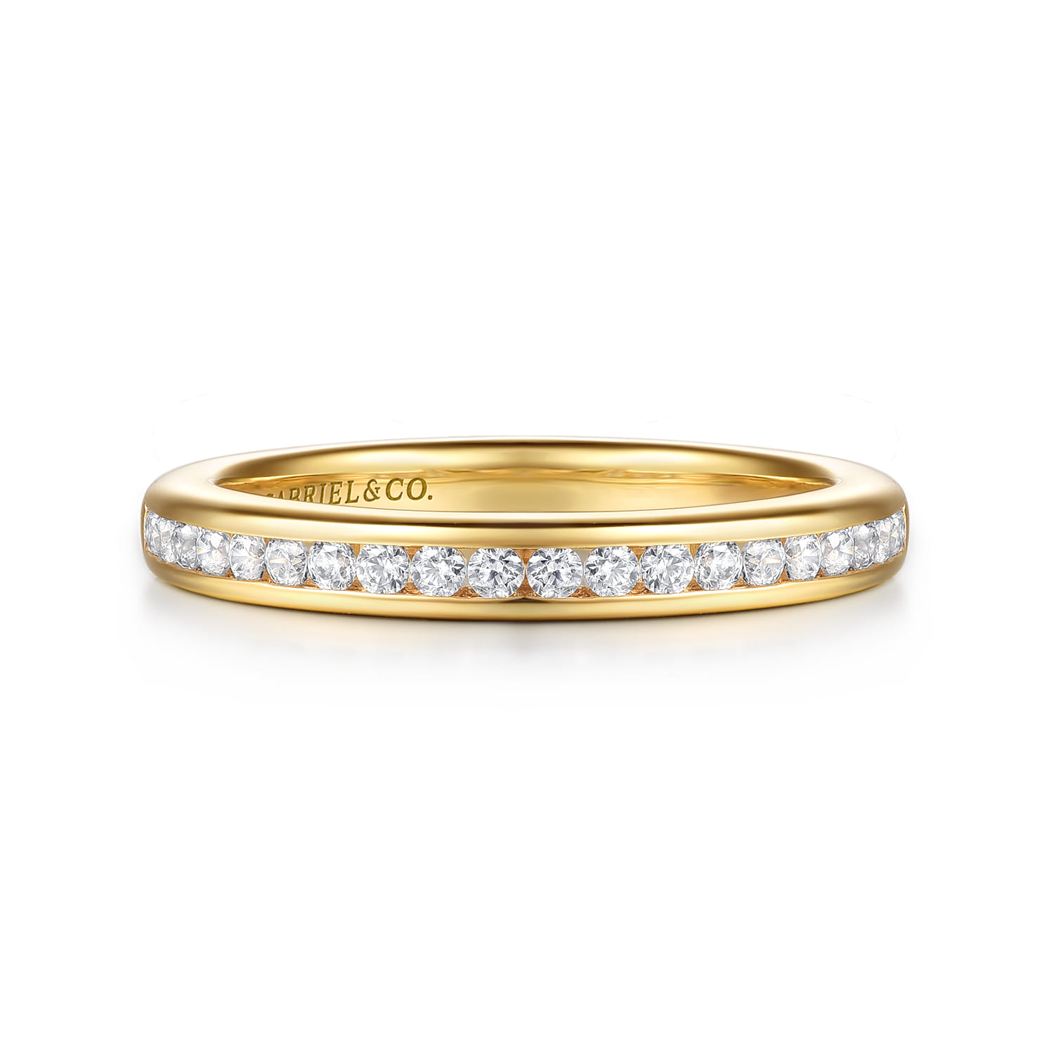 14K Yellow Gold Matching Diamond Wedding Band - 0.3 ct - Shot 1