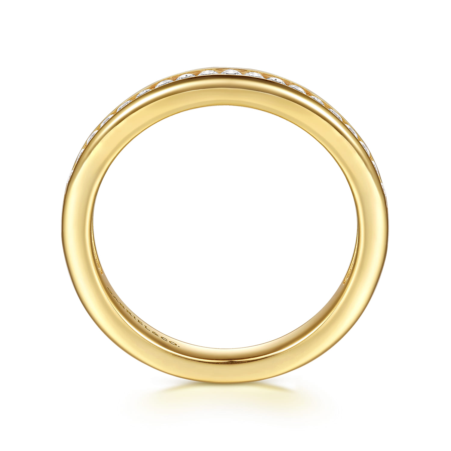 14K Yellow Gold Matching Diamond Wedding Band - 0.3 ct - Shot 2