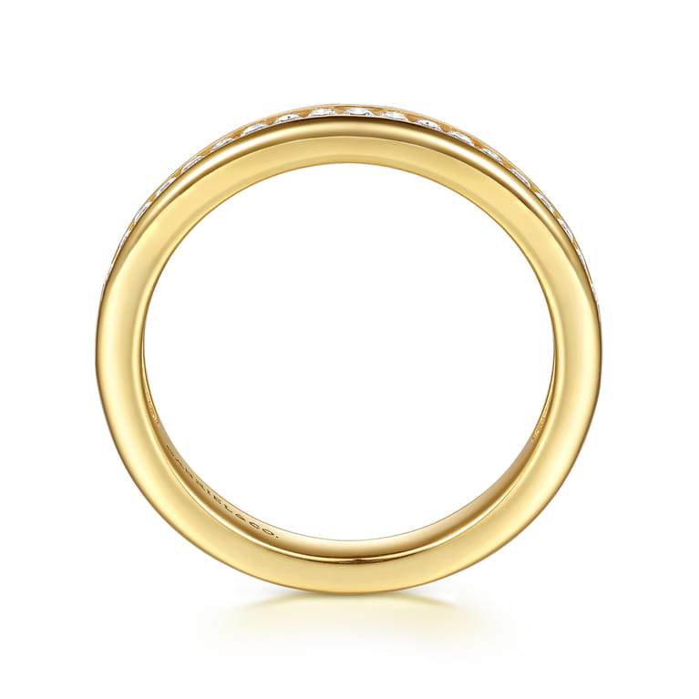 14K Yellow Gold Matching Diamond Wedding Band - 0.3 ct - Shot 2