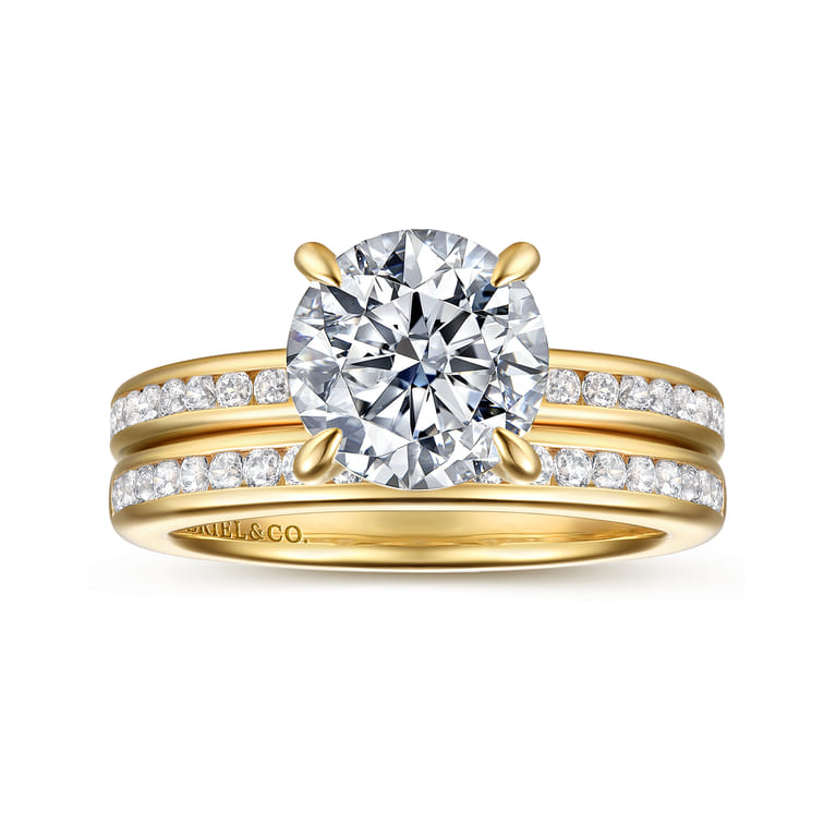 14K Yellow Gold Matching Diamond Wedding Band - 0.3 ct - Shot 4