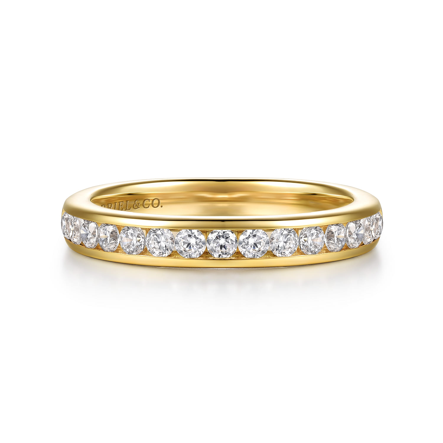 14K Yellow Gold Matching Diamond Wedding Band - 0.5 ct - Shot 1