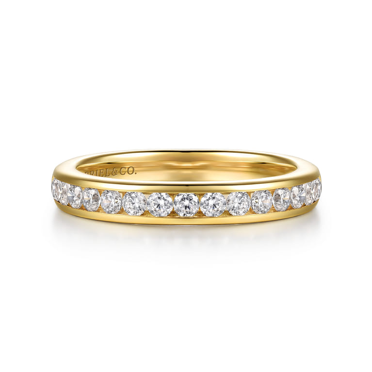 14K Yellow Gold Matching Diamond Wedding Band - 0.5 ct - Shot 1