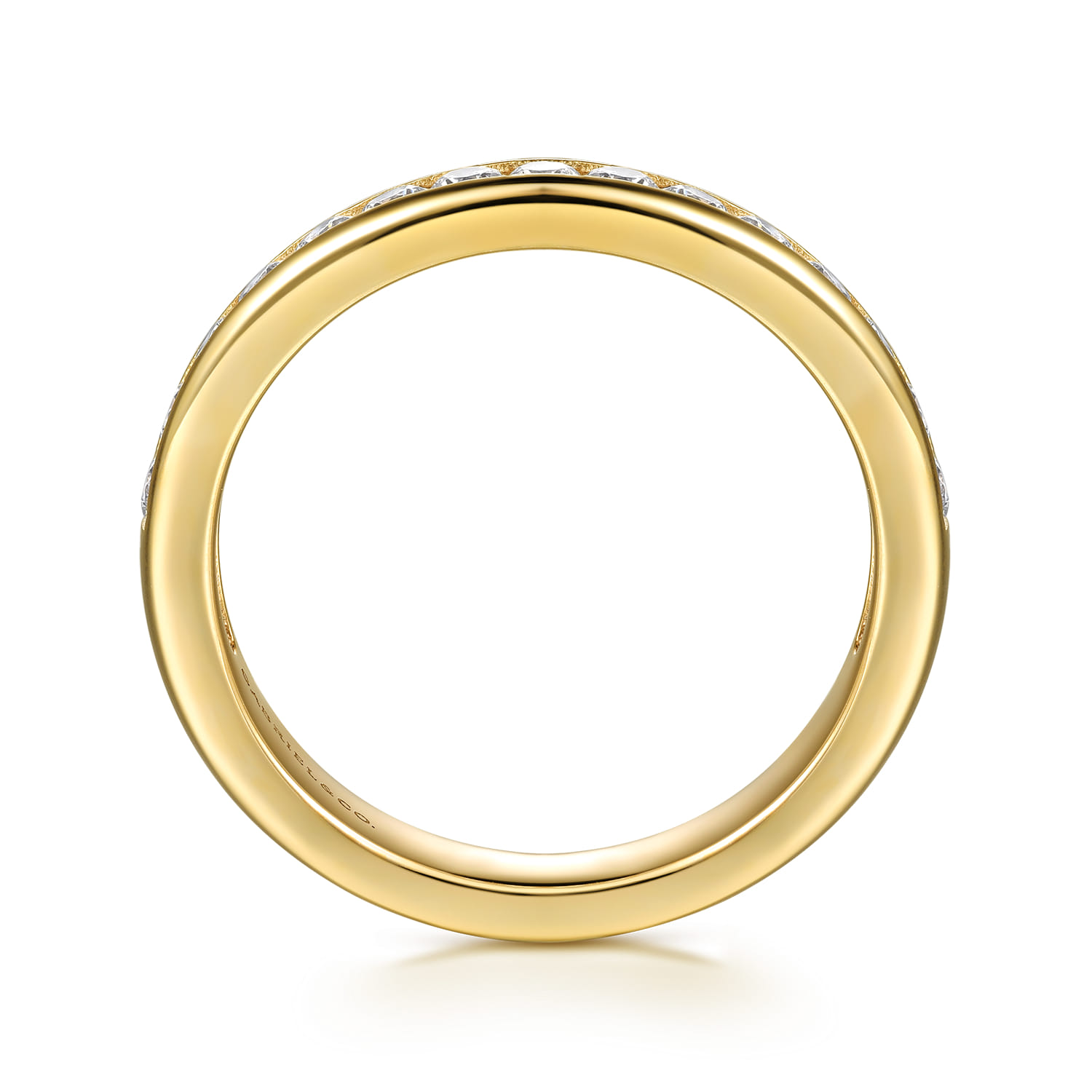 14K Yellow Gold Matching Diamond Wedding Band - 0.5 ct - Shot 2