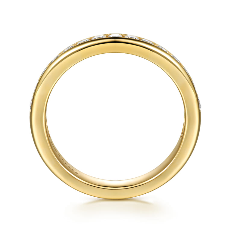 14K Yellow Gold Matching Diamond Wedding Band - 0.5 ct - Shot 2