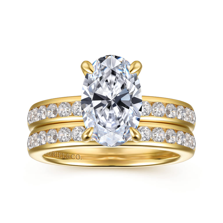 14K Yellow Gold Matching Diamond Wedding Band - 0.5 ct - Shot 4