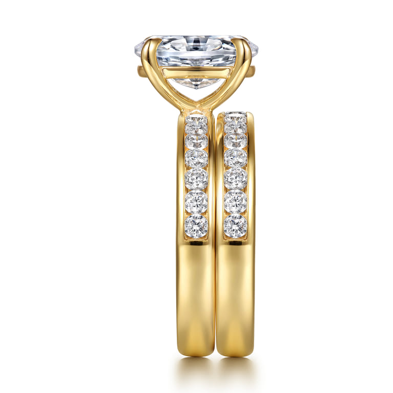 14K Yellow Gold Matching Diamond Wedding Band - 0.5 ct - Shot 5