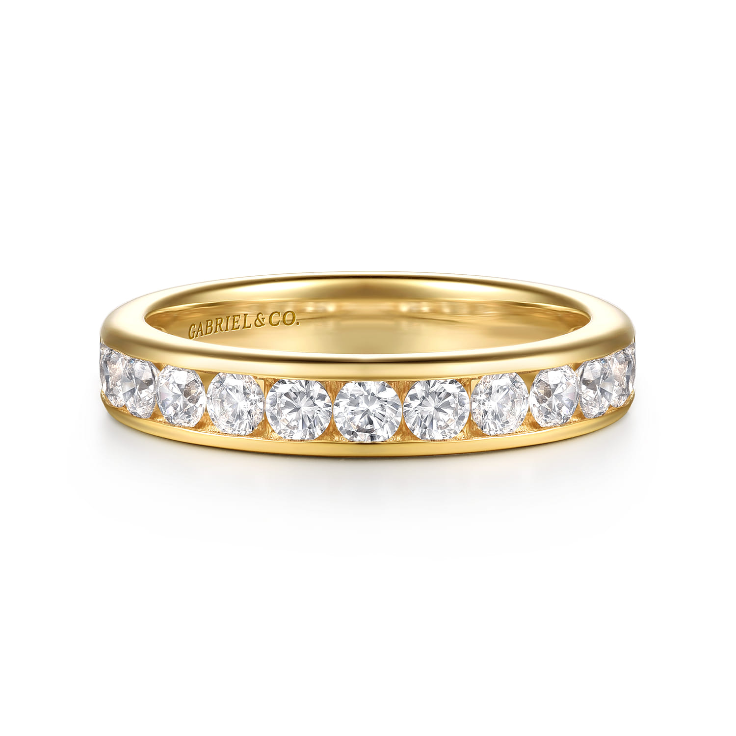 14K Yellow Gold Matching Diamond Wedding Band - 0.8 ct - Shot 1