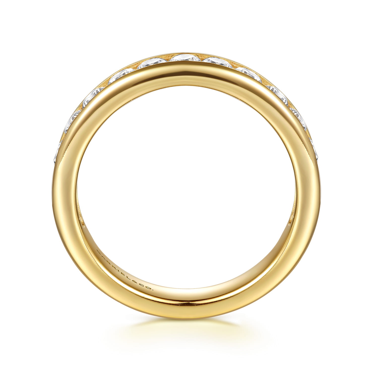 14K Yellow Gold Matching Diamond Wedding Band - 0.8 ct - Shot 2