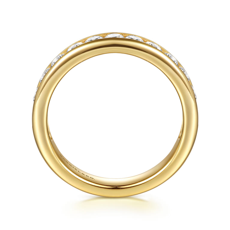 14K Yellow Gold Matching Diamond Wedding Band - 0.8 ct - Shot 2