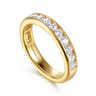 14K Yellow Gold Matching Diamond Wedding Band - 0.8 ct